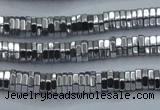 CHE841 15.5 inches 1*4mm hexagon plated hematite beads wholesale