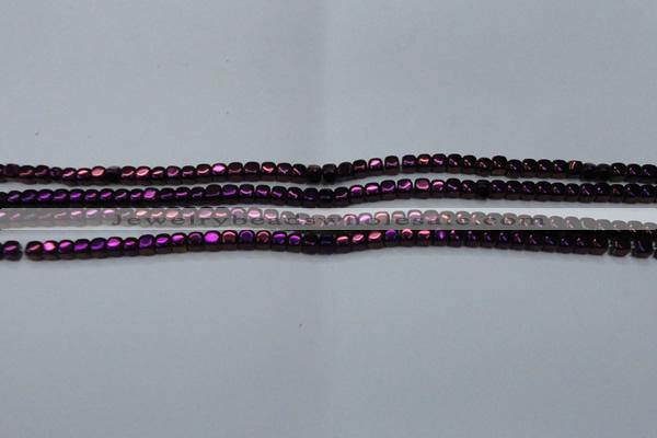 CHE853 15.5 inches 2*2mm dice platedhematite beads wholesale