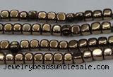 CHE854 15.5 inches 2*2mm dice platedhematite beads wholesale