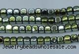 CHE855 15.5 inches 2*2mm dice platedhematite beads wholesale