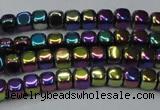 CHE860 15.5 inches 3*3mm dice platedhematite beads wholesale