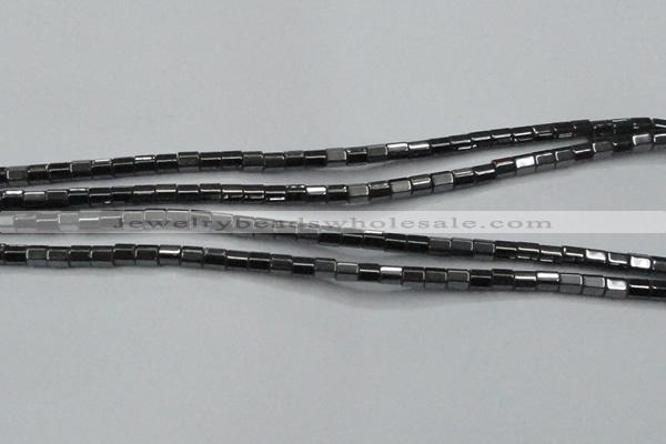 CHE885 15.5 inches 2*2mm faceted tube hematite beads wholesale