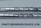 CHE886 15.5 inches 2*2mm faceted tube plated hematite beads wholesale