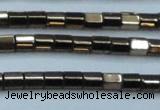 CHE887 15.5 inches 2*2mm faceted tube plated hematite beads wholesale