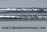 CHE896 15.5 inches 3*3mm faceted tube plated hematite beads wholesale