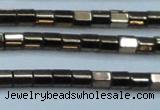 CHE897 15.5 inches 3*3mm faceted tube plated hematite beads wholesale