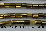 CHE899 15.5 inches 3*3mm faceted tube plated hematite beads wholesale