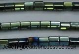 CHE900 15.5 inches 3*3mm faceted tube plated hematite beads wholesale