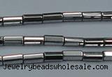 CHE905 15.5 inches 2*4mm faceted tube plated hematite beads wholesale