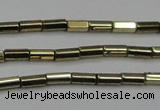 CHE907 15.5 inches 2*4mm faceted tube plated hematite beads wholesale