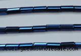 CHE911 15.5 inches 2*4mm faceted tube plated hematite beads wholesale