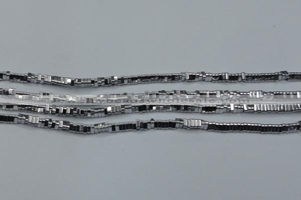 CHE918 15.5 inches 1*3mm triangle plated hematite beads wholesale