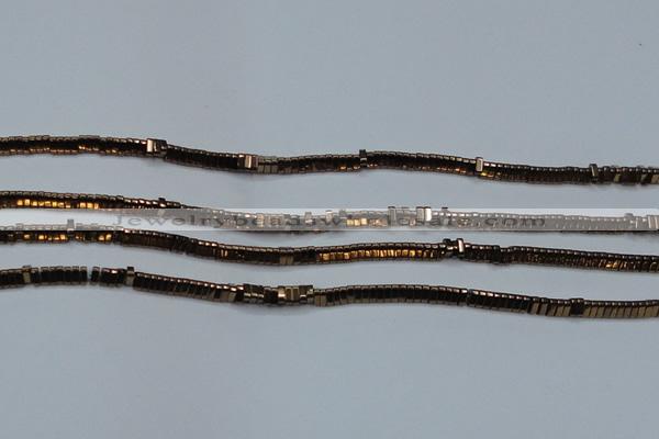 CHE919 15.5 inches 1*3mm triangle plated hematite beads wholesale