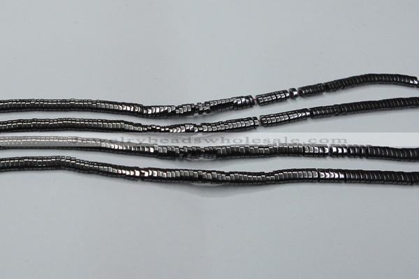 CHE927 15.5 inches 1*2*3mm oval hematite beads wholesale