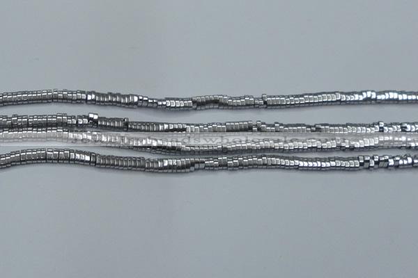 CHE928 15.5 inches 1*2*3mm oval plated hematite beads wholesale