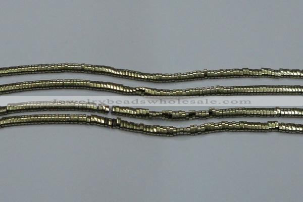 CHE930 15.5 inches 1*2*3mm oval plated hematite beads wholesale