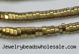 CHE931 15.5 inches 1*2*3mm oval plated hematite beads wholesale