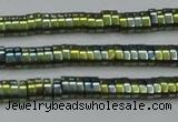 CHE932 15.5 inches 1*2*3mm oval plated hematite beads wholesale