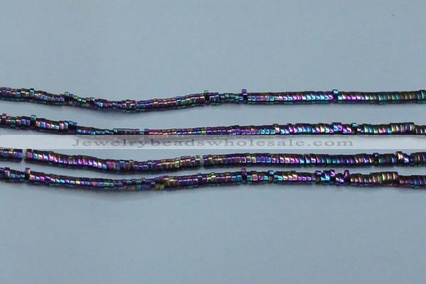 CHE933 15.5 inches 1*2*3mm oval plated hematite beads wholesale