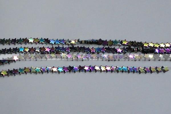 CHE940 15.5 inches 4mm star plated hematite beads wholesale