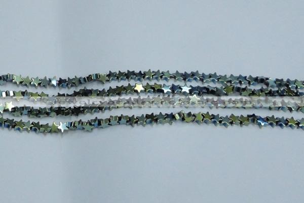 CHE950 15.5 inches 6mm star plated hematite beads wholesale