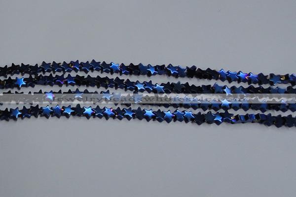 CHE951 15.5 inches 6mm star plated hematite beads wholesale