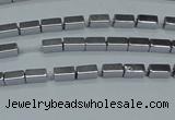 CHE954 15.5 inches 2*4mm cuboid plated hematite beads wholesale