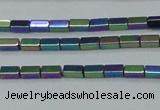 CHE958 15.5 inches 2*4mm cuboid plated hematite beads wholesale