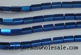 CHE959 15.5 inches 2*4mm cuboid plated hematite beads wholesale