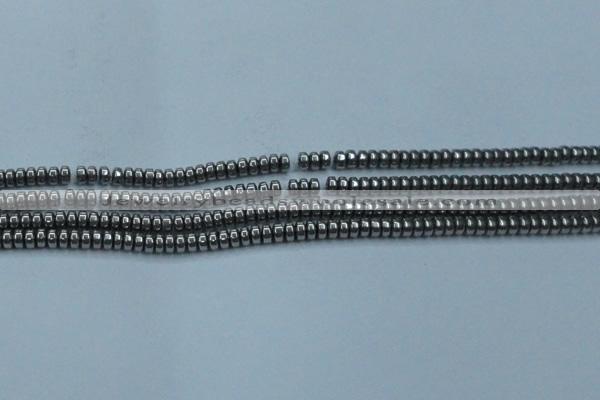 CHE962 15.5 inches 1.5*3mm rondelle plated hematite beads wholesale