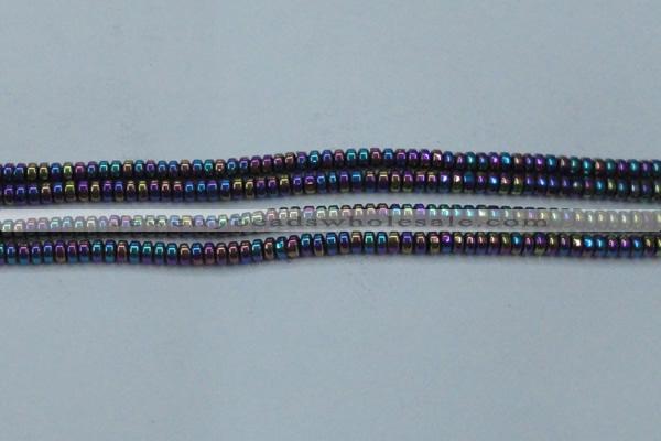 CHE969 15.5 inches 2*4mm rondelle plated hematite beads wholesale