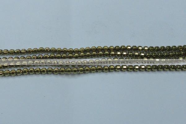 CHE973 15.5 inches 4*4mm plated hematite beads wholesale