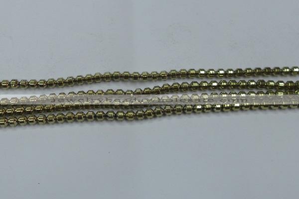 CHE974 15.5 inches 4*4mm plated hematite beads wholesale