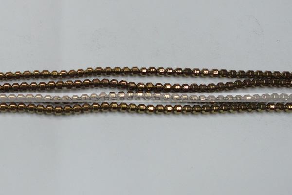 CHE975 15.5 inches 4*4mm plated hematite beads wholesale