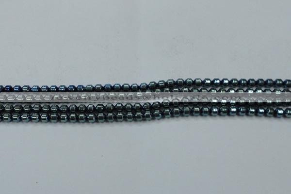 CHE976 15.5 inches 4*4mm plated hematite beads wholesale