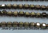 CHE984 15.5 inches 4*4mm plated hematite beads wholesale