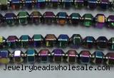 CHE985 15.5 inches 4*4mm plated hematite beads wholesale