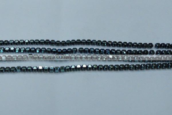 CHE986 15.5 inches 4*4mm plated hematite beads wholesale