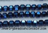 CHE987 15.5 inches 4*4mm plated hematite beads wholesale