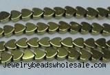 CHE992 15.5 inches 4*4mm heart plated hematite beads wholesale