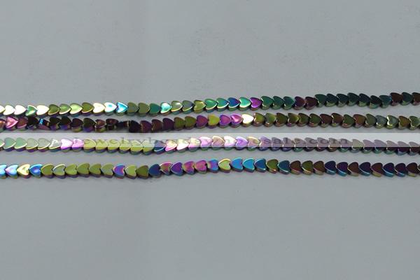 CHE995 15.5 inches 4*4mm heart plated hematite beads wholesale