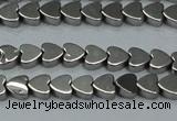 CHE999 15.5 inches 6*6mm heart plated hematite beads wholesale