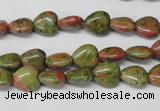 CHG01 15.5 inches 8*8mm heart unakite gemstone beads wholesale