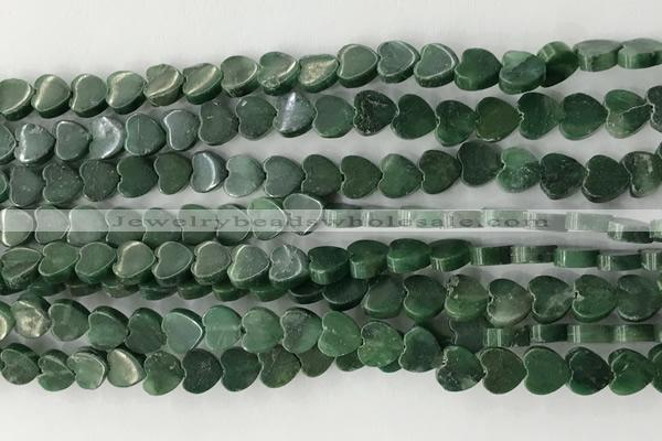 CHG104 15.5 inches 6mm flat heart African jade gemstone beads wholesale