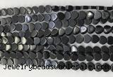 CHG106 15.5 inches 6mm flat heart black stone beads wholesale