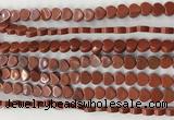 CHG111 15.5 inches 6mm flat heart red jasper beads wholesale