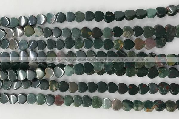 CHG113 15.5 inches 6mm flat heart Indian bloodstone beads wholesale