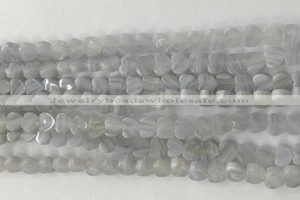 CHG117 15.5 inches 6mm flat heart blue lace agate gemstone beads wholesale