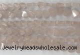 CHG123 15.5 inches 8mm flat heart rose quartz beads wholesale