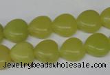 CHG33 15.5 inches 12*12mm heart olive jade gemstone beads wholesale